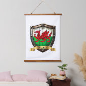 Pugh Wales Surname Shield Wandteppich Mit Holzrahmen (Schlafzimmer)