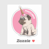 Pugicorn Aufkleber (Blatt)