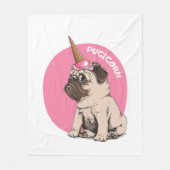 Pugicorn Fleecedecke (Vorderseite)