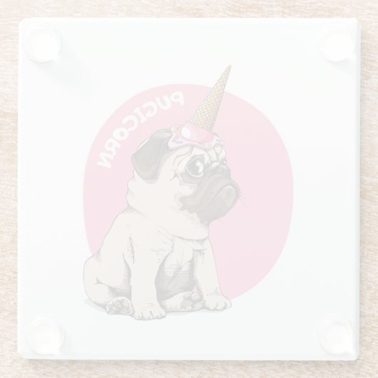 Pugicorn Glasuntersetzer (Rückseite)