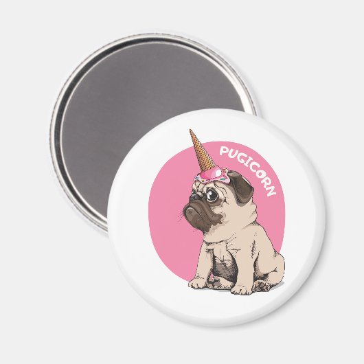Pugicorn Magnet (Vorderseite/Rückseite)