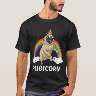 Pugicorn-Mops-Einhorn-Hund T-Shirt