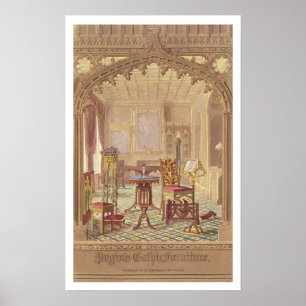 Pugins gotische Möbel von Augustus Charles Pugi Poster