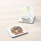 Pugkin Gewürz Latte – Süßes Herbst Pug Kaffee Desi Getränkeuntersetzer (Rechte Seite)