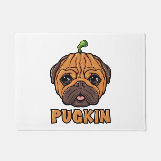 Pugkin - Halloween Mops Pumpkin Fußmatte (Vorderseite)