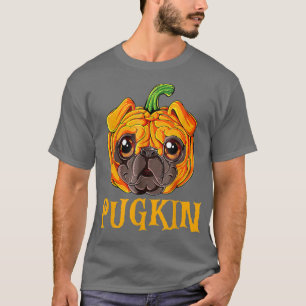 Pugkin Mops Face Pumpkin Halloween Erntedank Mops T-Shirt