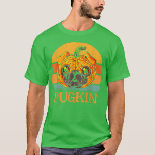 Pugkin Mops Face Pumpkin Halloween Erntedank Mops T-Shirt
