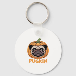Pugkin Mops Halloween Happy Halloween Oversized T- Schlüsselanhänger
