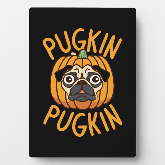Pugkin Mops Hund Halloween Fotoplatte (Vorderseite)