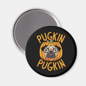 Pugkin Mops Hund Halloween Magnet (Vorderseite/Rückseite)