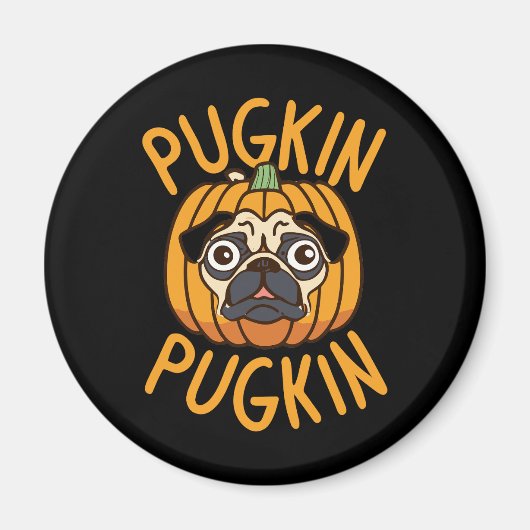Pugkin Mops Hund Halloween Magnet (Vorne)