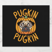 Pugkin Mops Hund Halloween Schaumweinetikett (Einzelnes Label)
