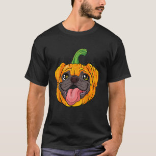 Pugkin Mops Pumpkin Halloween Erntedank Men Wome T-Shirt