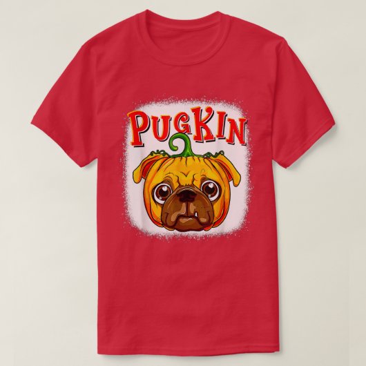 Pugkin Mops Pumpkin T Shirt Halloween Kinder Junge (Design vorne)