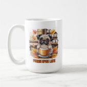 Pugkin Spice Latte – Cute Autumn Pug Coffee Design Kaffeetasse (Links)