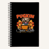 Pugkin Spice Latte - Mops Dog Pumpkin Puff Notizblock (Vorderseite)
