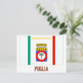 Puglia-Flagge mit Namen Postkarte (Stehend Vorderseite)