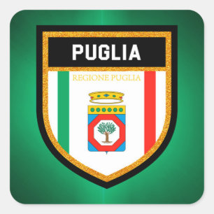 Puglia-Flagge Quadratischer Aufkleber