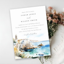 Puglia, Italien Aquarell-Landschaft Hochzeit