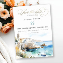 Puglia, Italien Aquarell-Landschaft Hochzeit