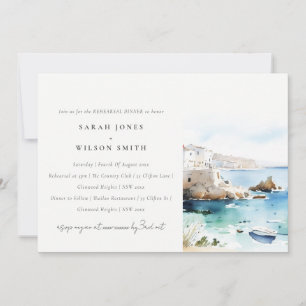 Puglia Italien Aquarell-Landschaft Probedinner Einladung