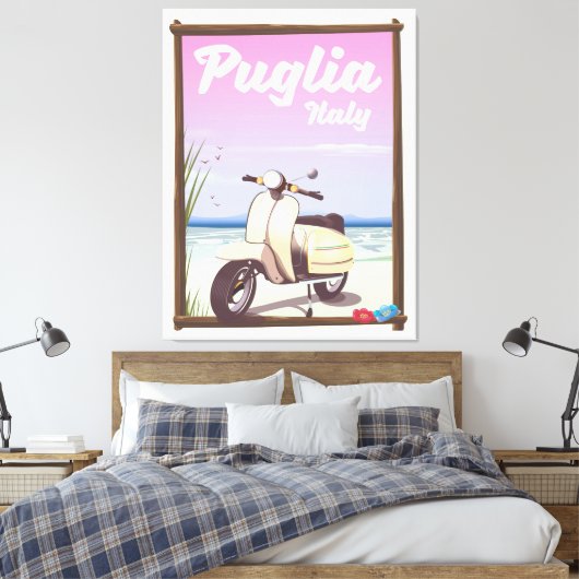 Puglia Italien Reiseplakat. Leinwanddruck (Insitu (Schlafzimmer))