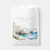 Puglia, Italy Watercolor Landscape Wedding Geschenktütchen (Vorderseite)