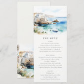 Puglia, Italy Watercolor Landscape Wedding Menu Einladung (Vorne/Hinten)