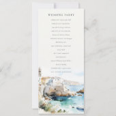 Puglia, Italy Watercolor Landscape Wedding Program Einladung (Rückseite)