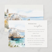 Puglia Italy Watercolor Scape Wedding Reception Begleitkarte (Vorne/Hinten)