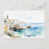 Puglia Italy Watercolor Scape Wedding Reception Begleitkarte (Rückseite)