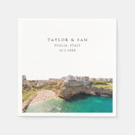 Puglia Wedding Custom Cocktail Napkin Serviette