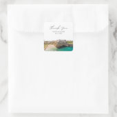 Puglia Wedding Destination Gefallen Vielen Dank Quadratischer Aufkleber (Tasche)