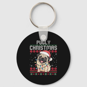 Pugly Ba Ham Pug hässlicher Weihnachtspullover Hun Schlüsselanhänger