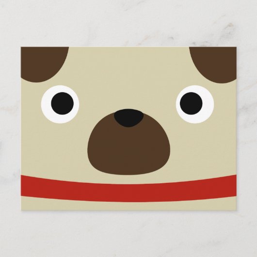 Pugly Mops Postkarte (Vorderseite)