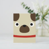 Pugly Mops Postkarte (Stehend Vorderseite)