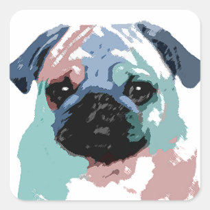 Pugly Quadratischer Aufkleber