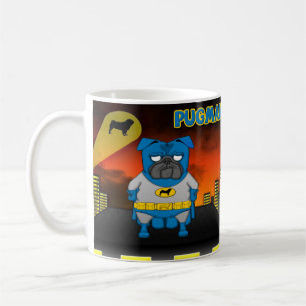Pugman auf Gebäude Kaffeetasse