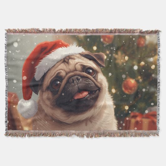 Pugmas Cheer: Cozy Snuggles with Santa’s Cutest Decke (Vorderseite)