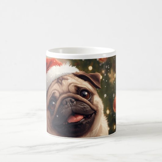 Pugmas: Cute Christmas Pug Kaffeetasse (Mittel)