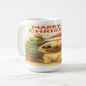 Pugmas: Cute Christmas Pug Mug Kaffeetasse (Vorderseite Links)