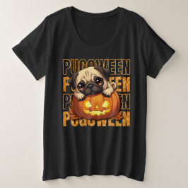 PUGOWEEN - Mops Lovers Halloween Große Größe T-Shirt