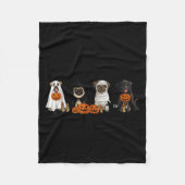Pugs Dog Lovers - Pug Ghost Pug Witch Pug Hallowee Fleecedecke (Vorderseite)