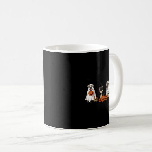 Pugs Dog Lovers - Pug Ghost Pug Witch Pug Hallowee Kaffeetasse (VorderseiteRechts)