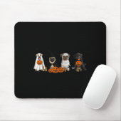 Pugs Dog Lovers - Pug Ghost Pug Witch Pug Hallowee Mousepad (Mit Mouse)
