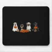 Pugs Dog Lovers - Pug Ghost Pug Witch Pug Hallowee Mousepad (Vorne)
