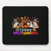 Pugs Hallothanksmas Dog Lovers Funny Christmas Mer Mousepad (Vorne)