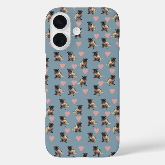 Pugs & hearts Case-Mate iPhone hülle (Rückseite)