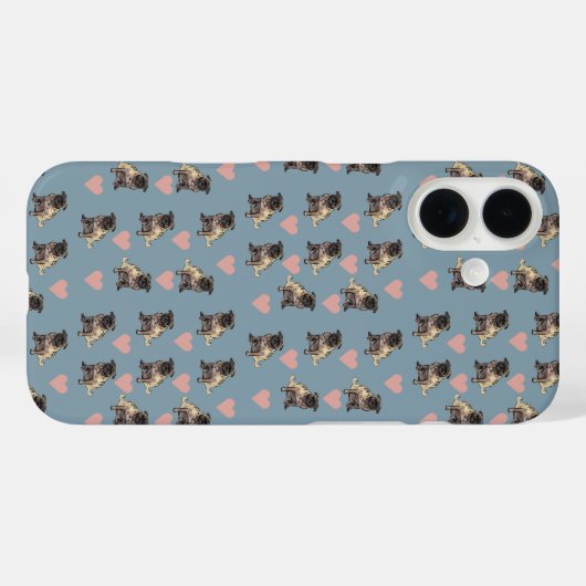 Pugs & hearts Case-Mate iPhone hülle (Rückseite (Horizontal))