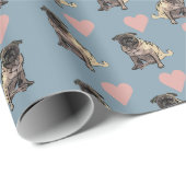 Pugs & hearts geschenkpapier (Rolleneckpunkt)